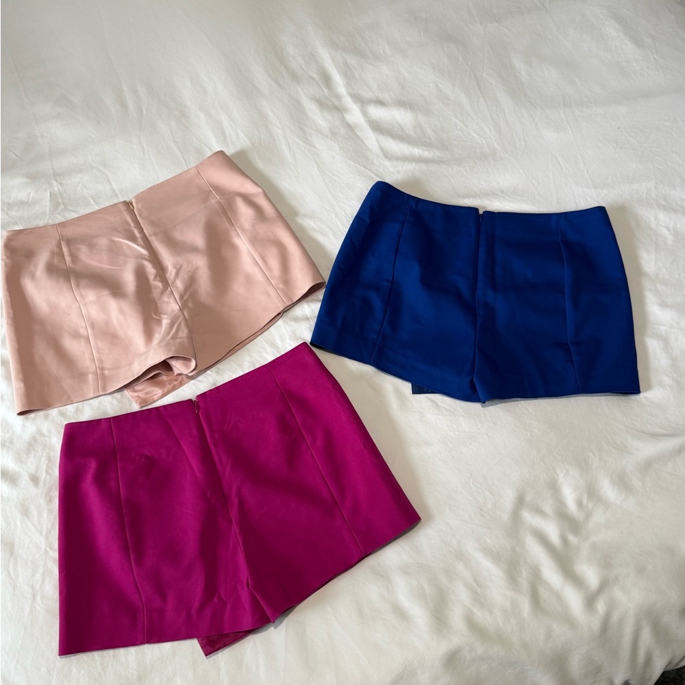 Express Women\'s Shorts Skorts Trio - Blush, Royal Blue, Fuchsia - Picture 4 of 4